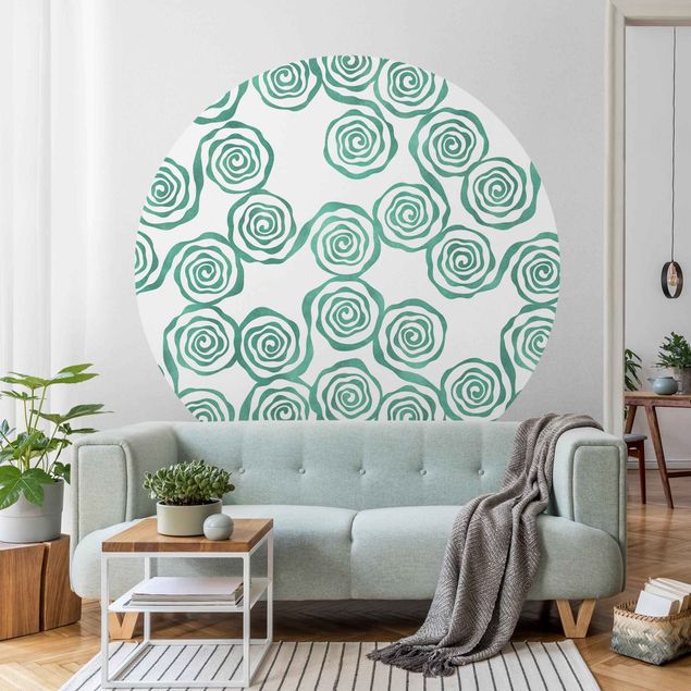 Kök dekoration Natural Pattern Swirl Turquoise