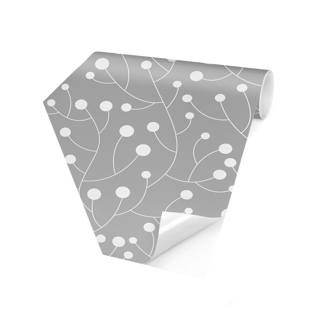 Hexagonala tapeter Natural Pattern Growth With Dots On Gray