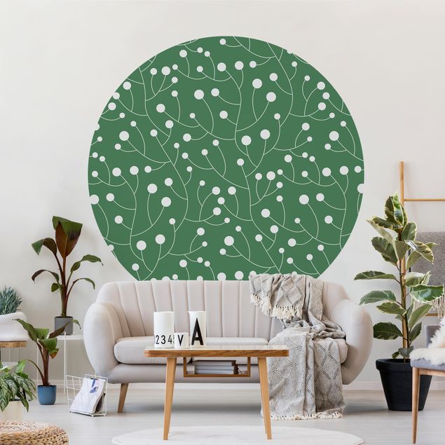 Kök dekoration Natural Pattern Growth With Dots On Green