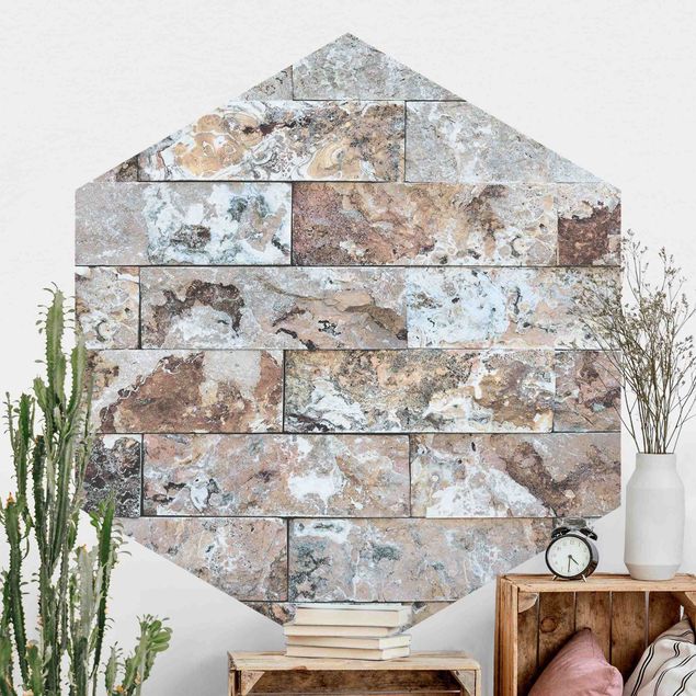 Fototapeter marmor utseende Natural Marble Stone Wall