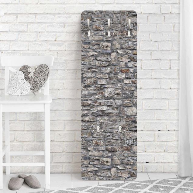 Klädhängare vägg mönster Natural Stone Wallpaper Old Stone Wall