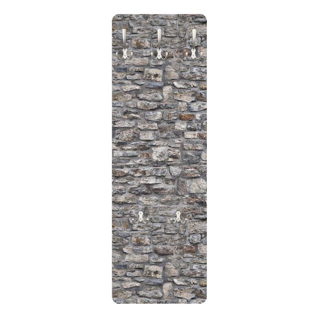Klädhängare vägg grått Natural Stone Wallpaper Old Stone Wall