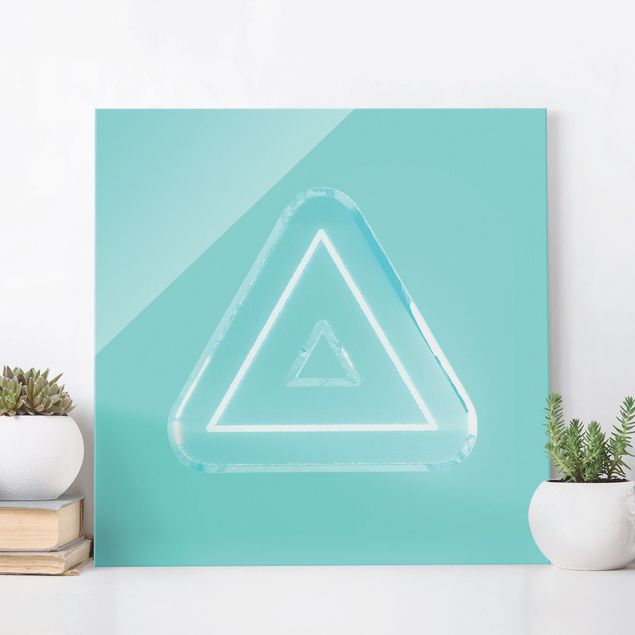 Tavlor modernt Neon Gamer Symbol Triangle