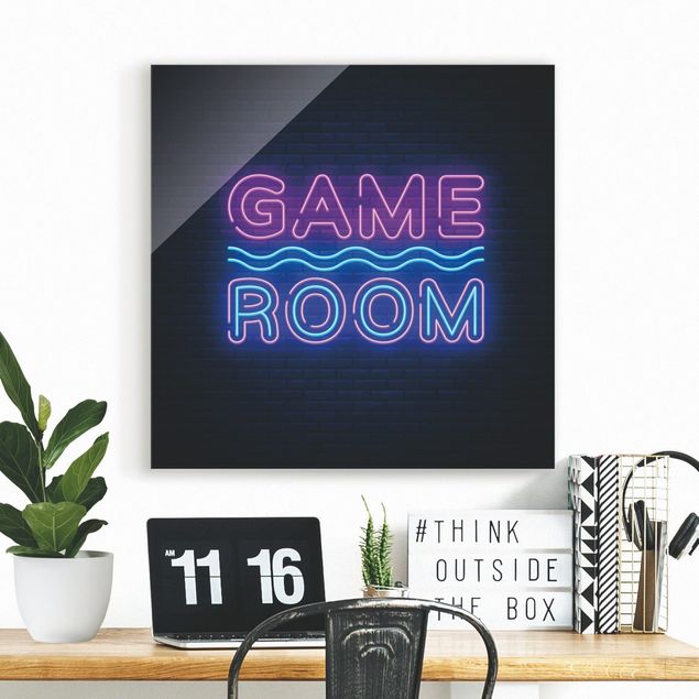 Glastavlor ordspråk Neon Text Game Room