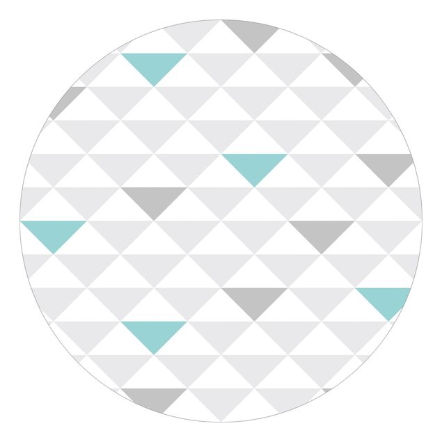 Tapeter modernt No.YK64 Triangles Grey White Turquoise