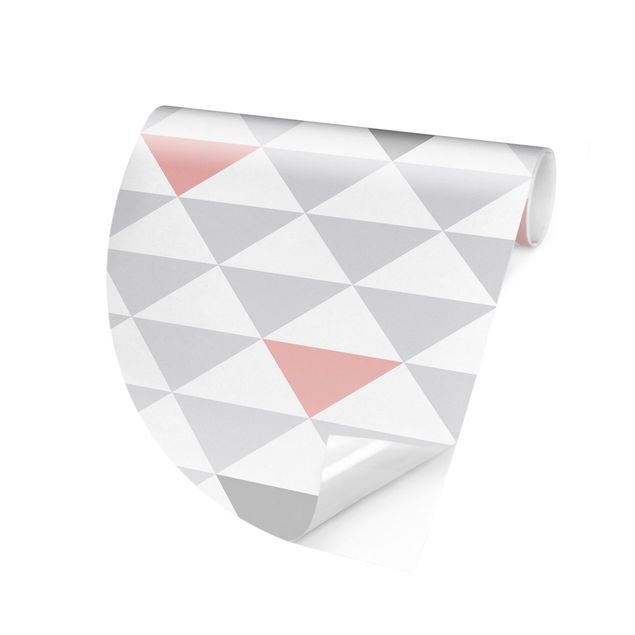 Mönstertapet No.YK65 Triangles Grey White Pink