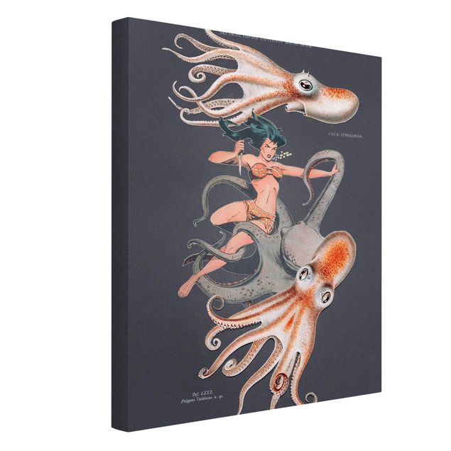 Tavlor konstutskrifter Nymph With Octopusses