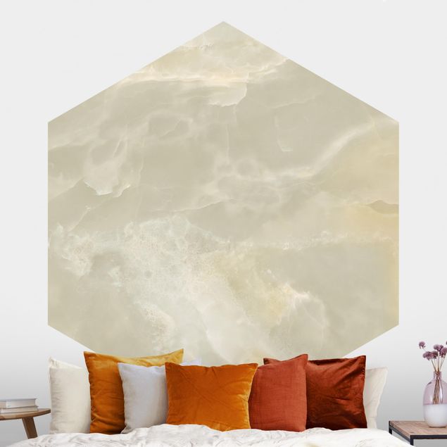 Fototapeter marmor utseende Onyx Marble Cream
