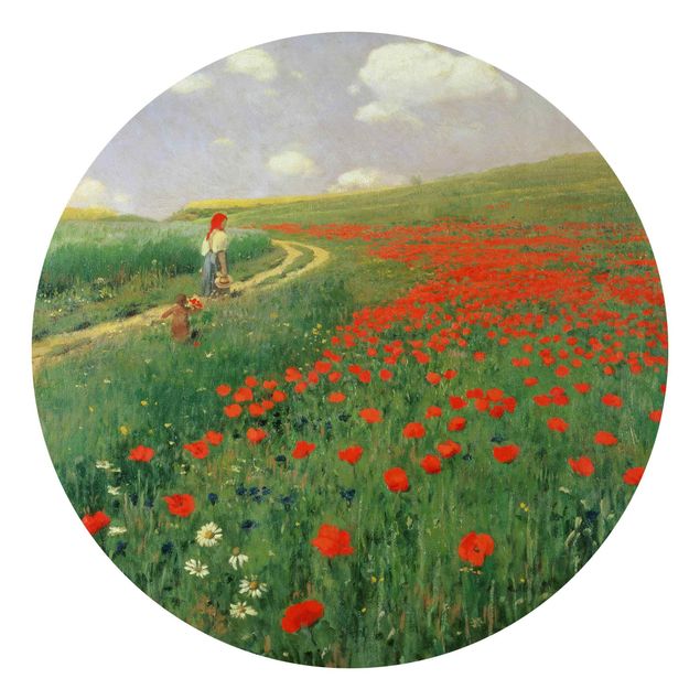 Konststilar Pál Szinyei-Merse - Summer Landscape With A Blossoming Poppy
