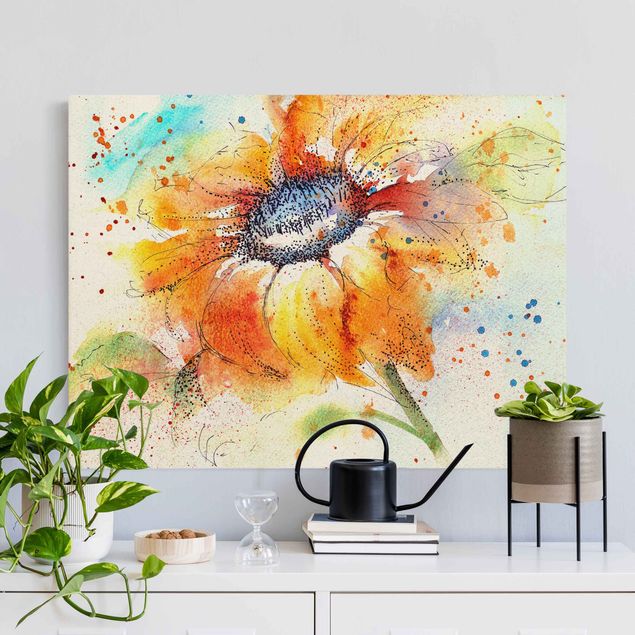 Tavlor solrosor Painted Sunflower