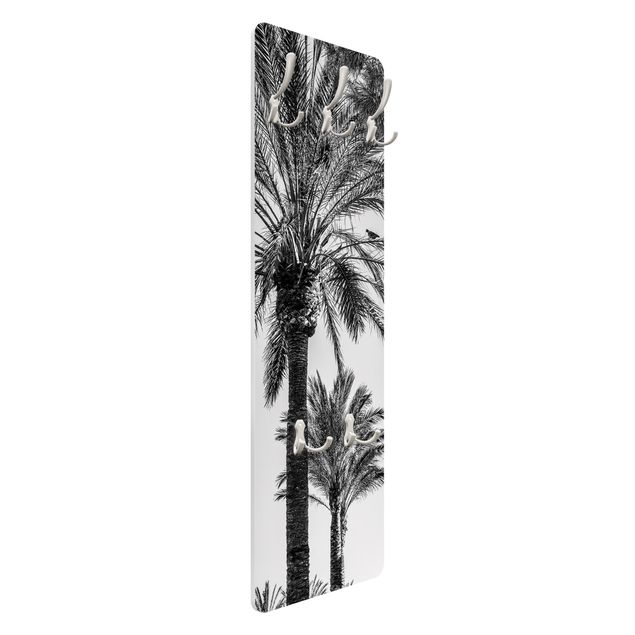 Klädhängare vägg Palm Trees At Sunset Black And White