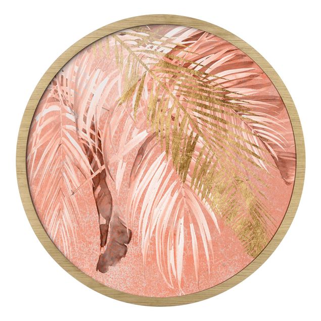Tavlor Palm Fronds In Pink And Gold II