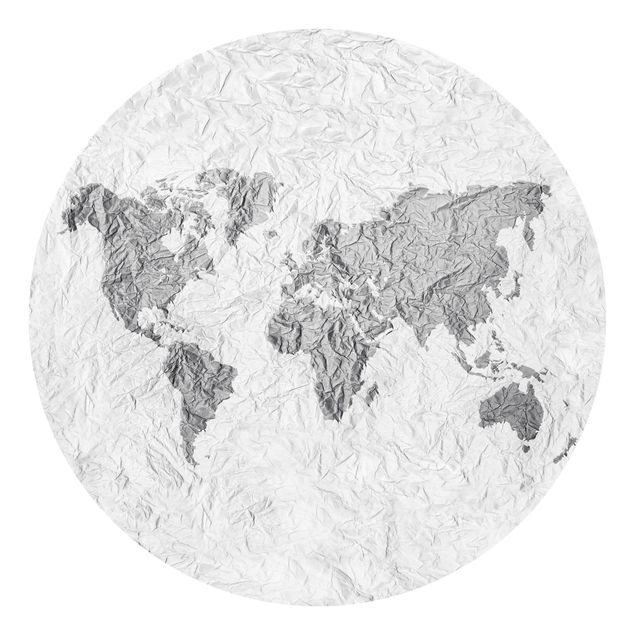 Fototapeter världskartor Paper World Map White Grey