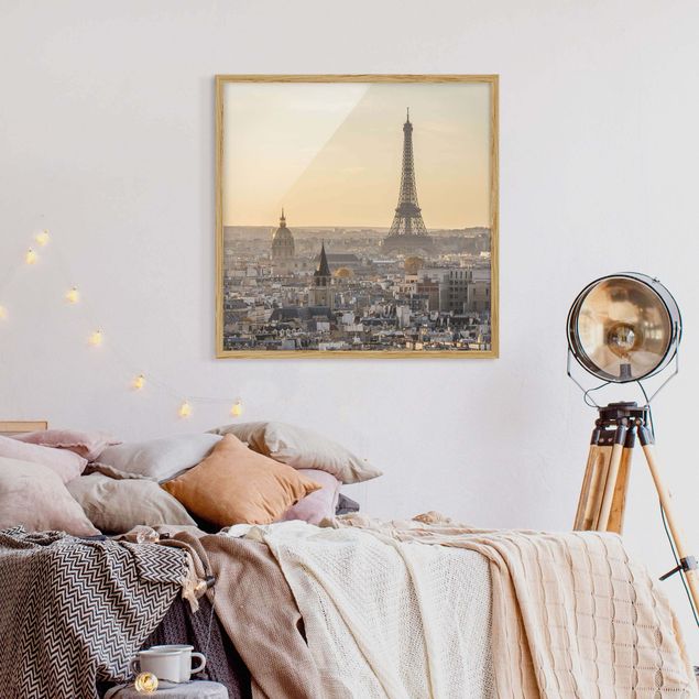 Tavlor arkitektur och skyline Paris at Dawn