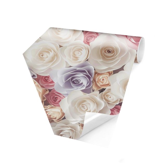 Tapeter modernt Pastel Paper Art Roses