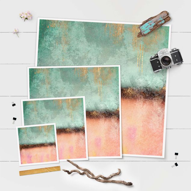 Posters Pastel Summer With Gold