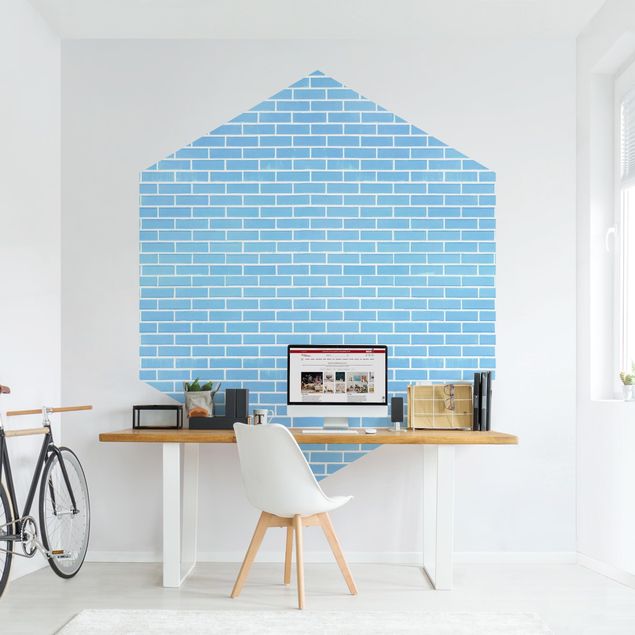 Tapeter modernt Pastel Blue Brick Wall