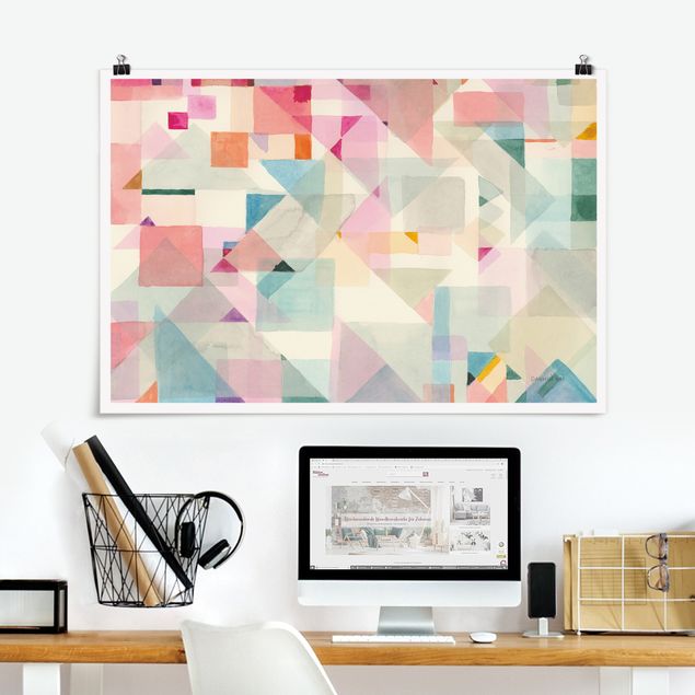 Posters abstrakt Pastel triangles