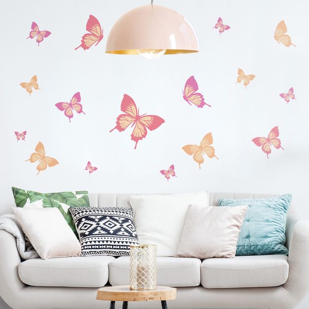 Wallstickers fjärilar Butterfly Set Pastel colours