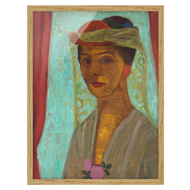 Konstutskrifter Paula Modersohn-Becker - Self-Portrait with a Hat and Veil
