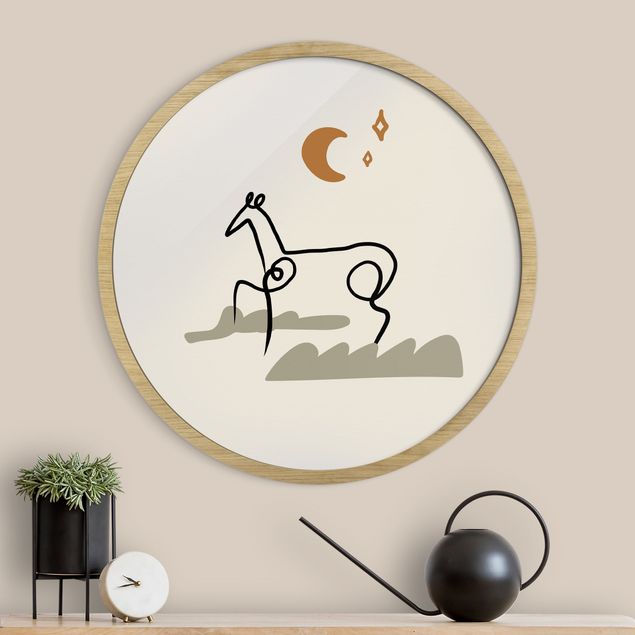 Tavlor med ram abstrakt Picasso Interpretation - The Horse