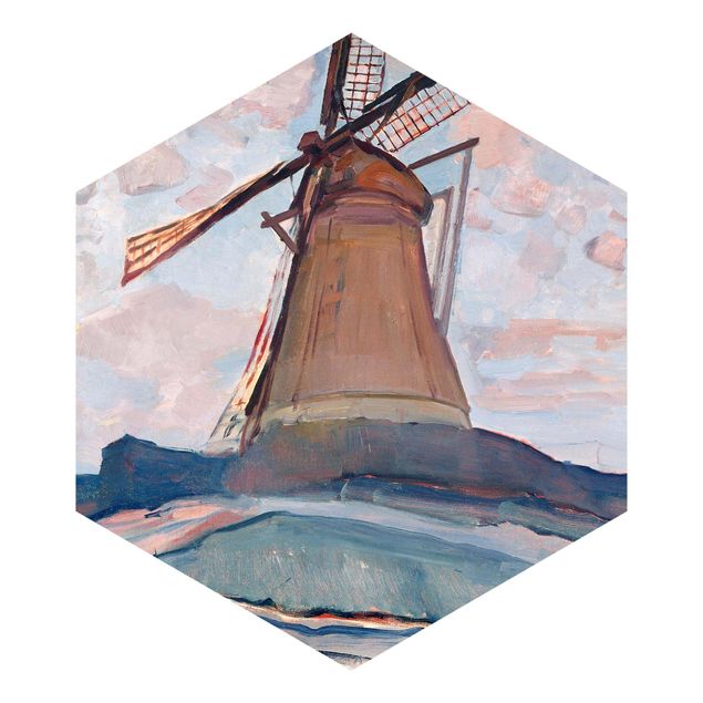 Hexagonala tapeter Piet Mondrian - Windmill