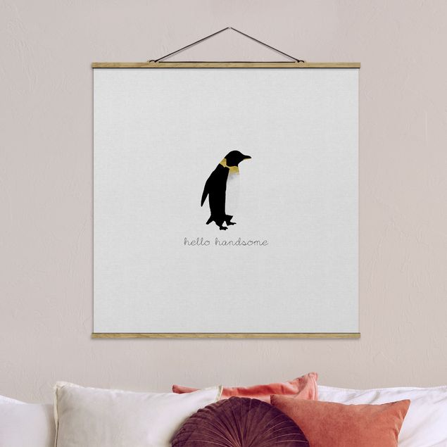 Tavlor konstutskrifter Penguin Quote Hello Handsome