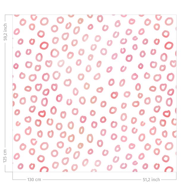 mönstrade mörkläggningsgardiner Pink Watercolour Dots