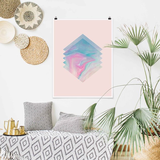 Tavlor abstrakt Pink Water Marble