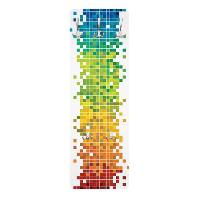 Klädhängare vägg färgglada Pixel Rainbow