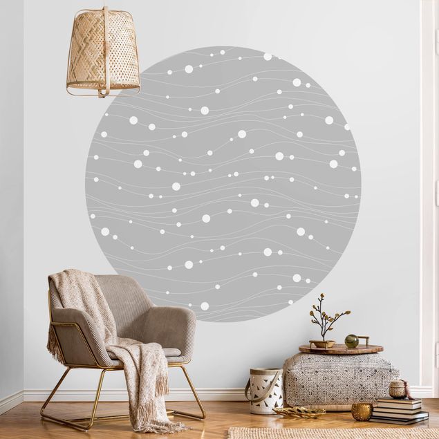 Kök dekoration Dots On Wave Pattern In Front Of Grey