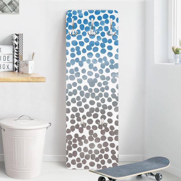Klädhängare vägg mönster Dot pattern Blue Gray - Colour gradient