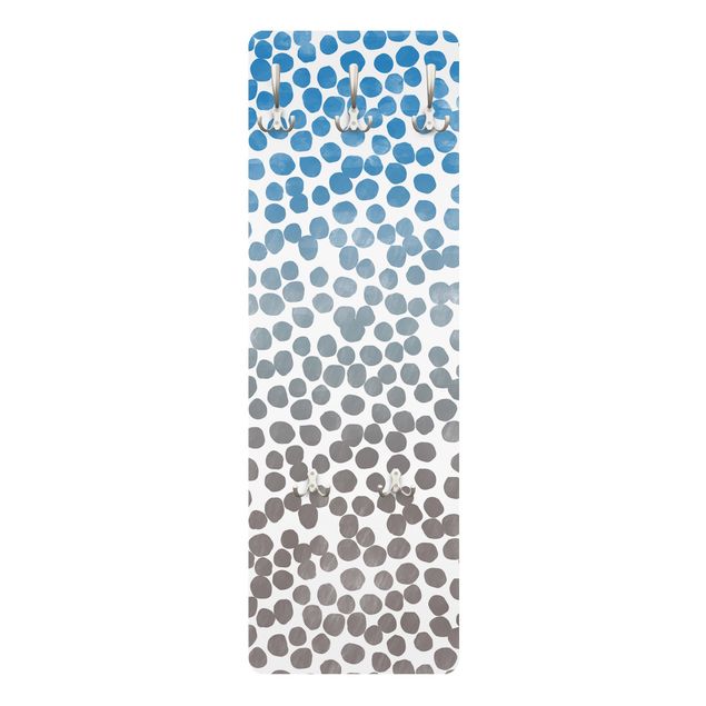 Klädhängare vägg Dot pattern Blue Gray - Colour gradient