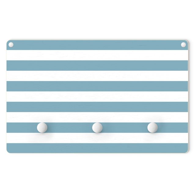 Klädhängare vägg Horizontal Stripes Blue White