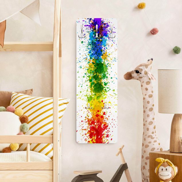 Klädhängare vägg mönster Rainbow Splatter