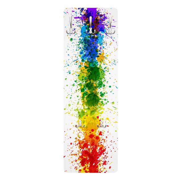 Klädhängare vägg färgglada Rainbow Splatter