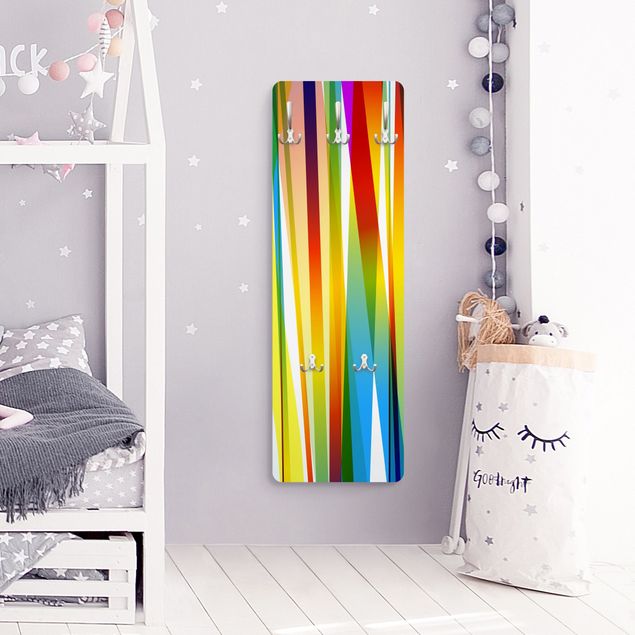 Klädhängare vägg färgglada Rainbow Stripes