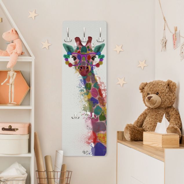 Klädhängare vägg djur Rainbow Splash Giraffe