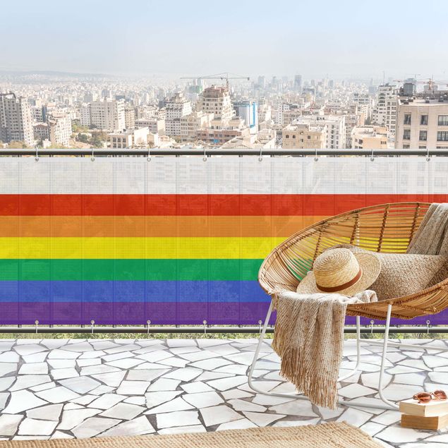 Balkongbeklädnad Rainbow Stripes