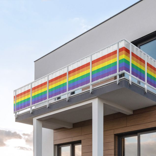 Insynsskydd för balkong väderbeständigt Rainbow Stripes