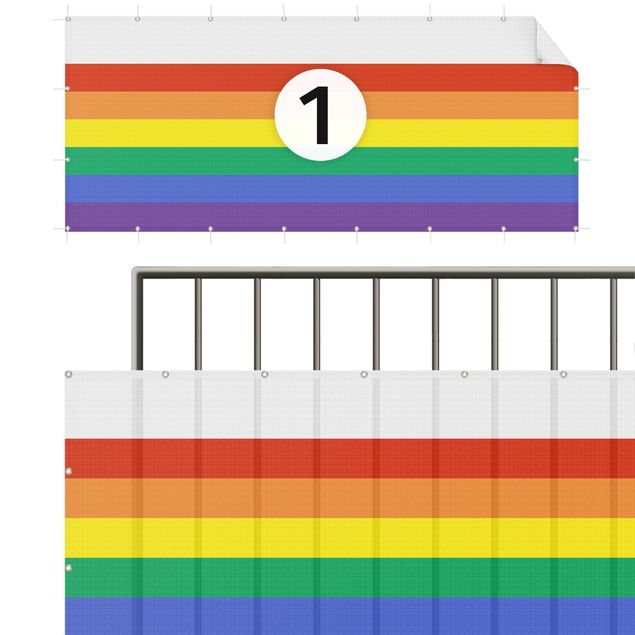 Insynsskyddsmatta Rainbow Stripes