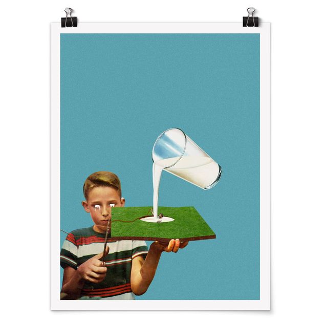 Tavlor porträtt Retro Collage - The Milk
