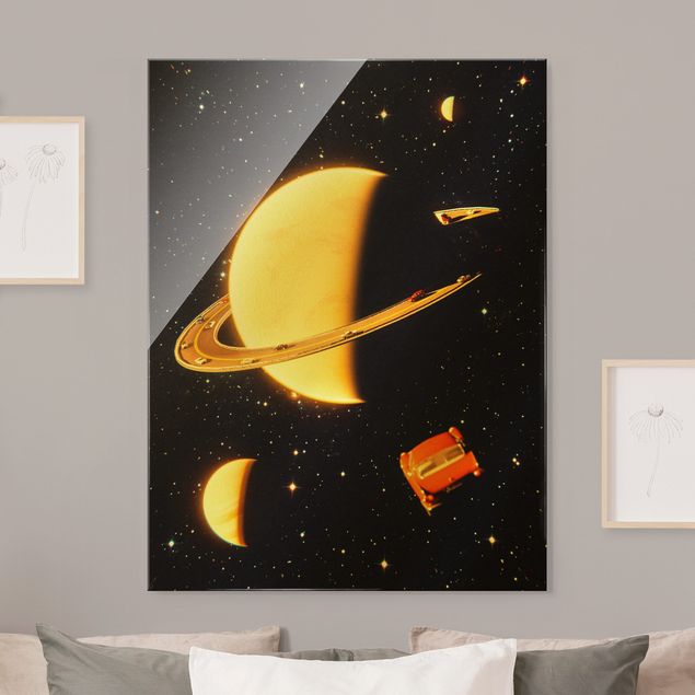 Tavlor bilar Retro Collage - The Rings Of Saturn