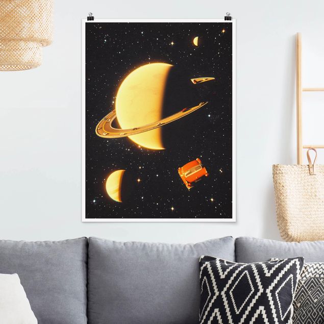 Tavlor bilar Retro Collage - The Rings Of Saturn