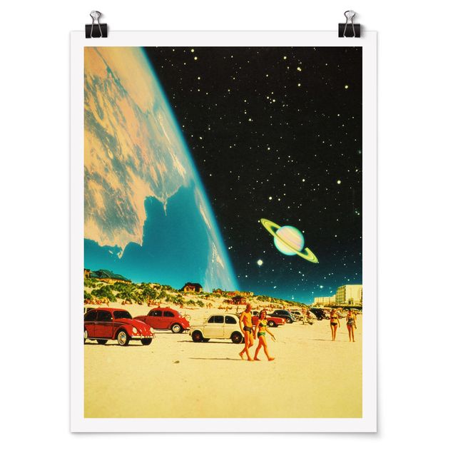 Tavlor bilar Retro Collage - Galactic Beach