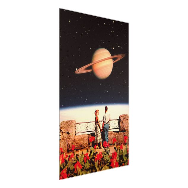 Tavlor blommor Retro Collage - Love In Space