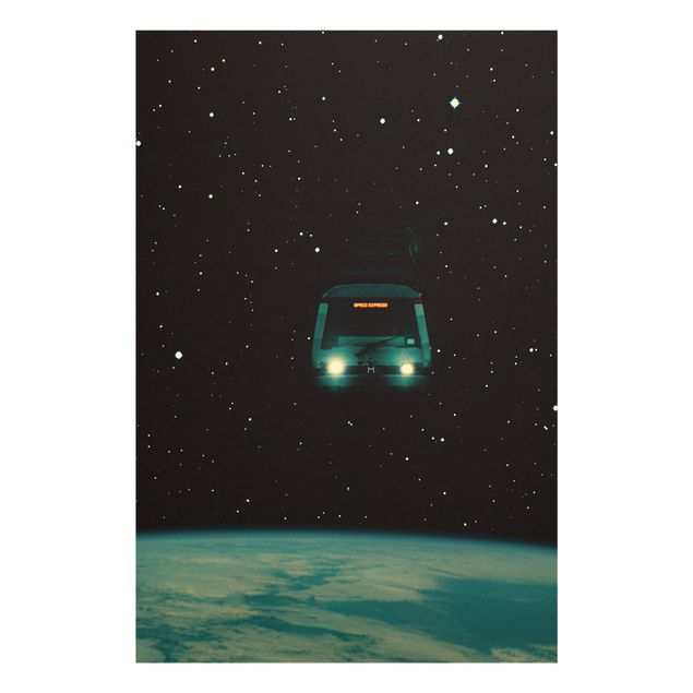 Tavlor svart Retro Collage - Space Express