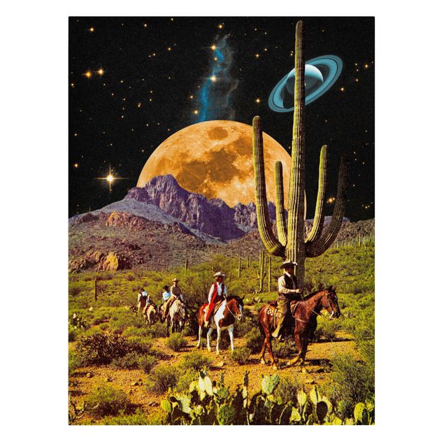 Canvastavlor landskap Retro Collage - Space Cowboys