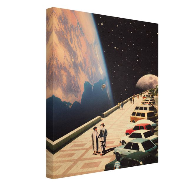 Tavlor modernt Retro Collage - Boardwalk In Space