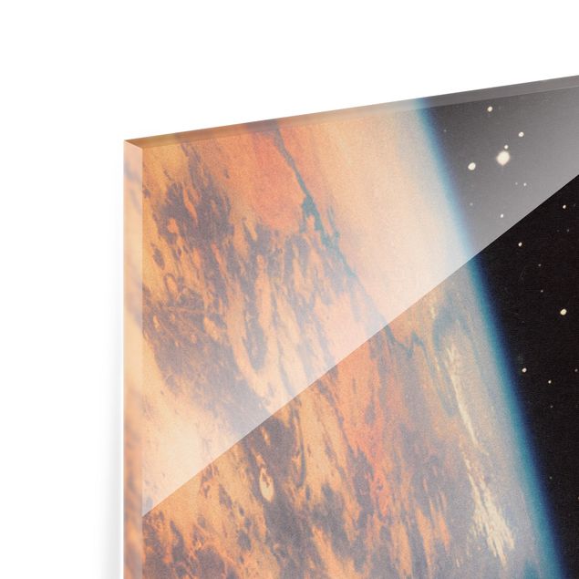 Glas Magnetboard Retro Collage - Boardwalk In Space